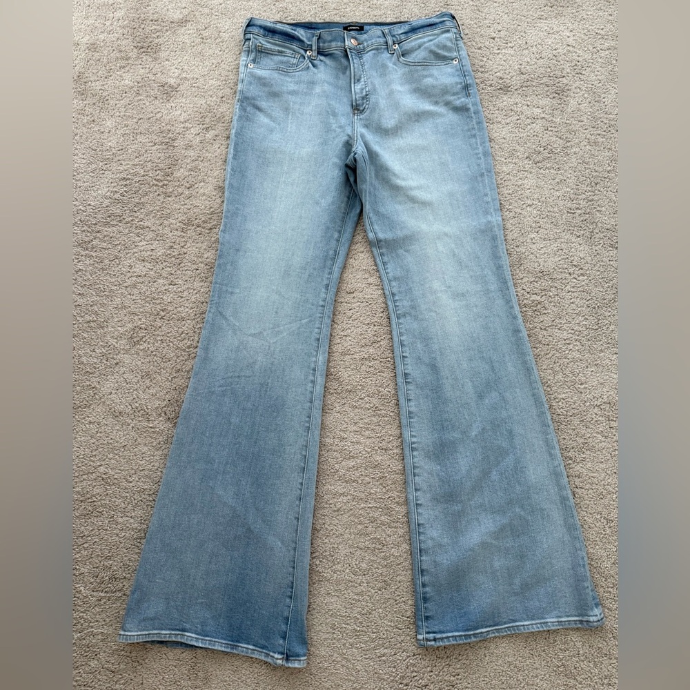 Express Blue Flare Wide Leg Jeans